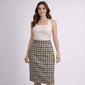 Anne Klein II  Vintage Black and Nude Tweed Pencil Skirt 4